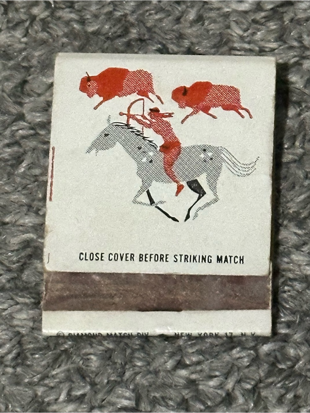 Vintage Matchbook Indian Pony Horse Diamond Match Race Sport USED POOR